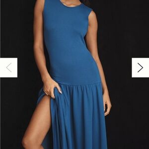 Daily Practice by Anthropologie Sleeveless Drop-Waist Midi Dress